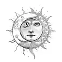 Sun and Moon tattoo design idea