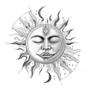 Sun and Moon tattoo design idea