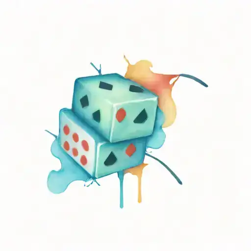 rubix cube and a joker playing card tattoo design idea