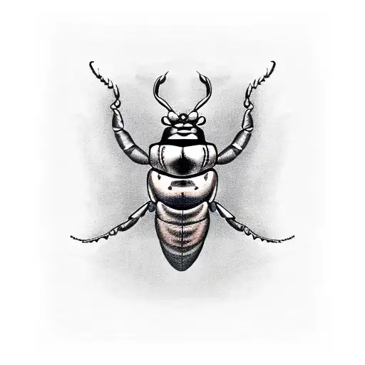 stag beetle tattoo design idea