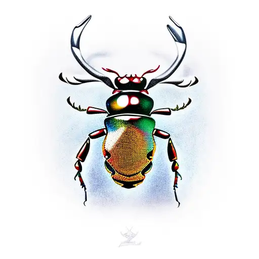 stag beetle tattoo design idea