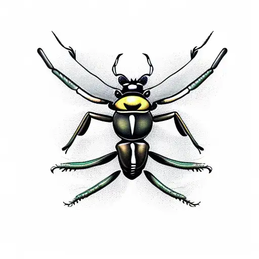 stag beetle with large pincers tattoo design idea