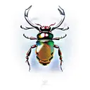 stag beetle tattoo design idea