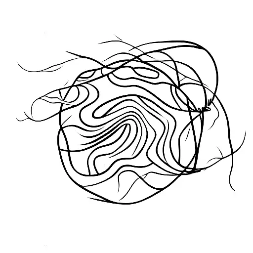 A neuron intertwined with a coffee bean vine tattoo design idea