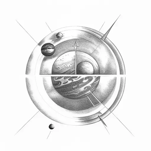 solar system and space tattoo design idea
