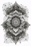 Create a full sleeve Mandala template with multiple. Be geometrically accurate to perfection and use sacred geometry tattoo design idea