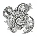 greek key plus Gemini plus Scorpio plus love  tattoo design idea