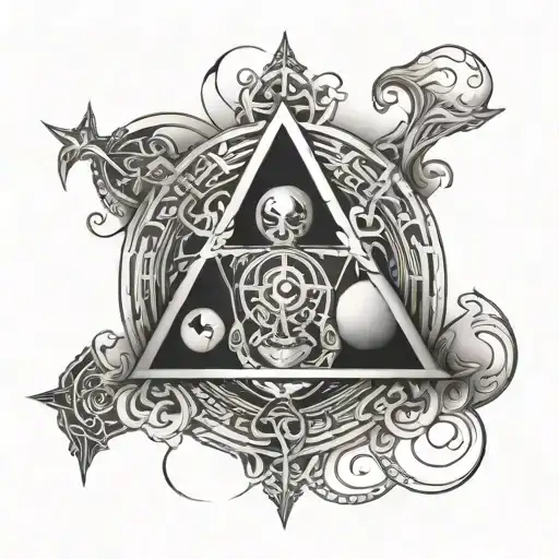 alchemical symbols intertwined symbolizing the client's bond tattoo design idea