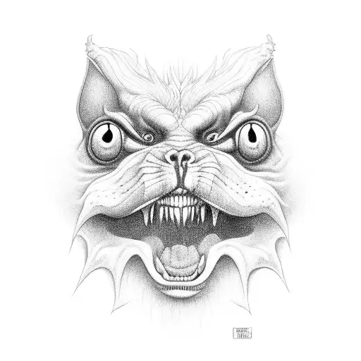 kali with scary eyes and long tongue out hanging tattoo design idea