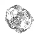 Koi fish and clown fish in a yin yang layout tattoo design idea