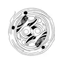 Koi fish and clown fish in a yin yang layout tattoo design idea