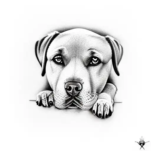 labrador dog and black cat tattoo design idea
