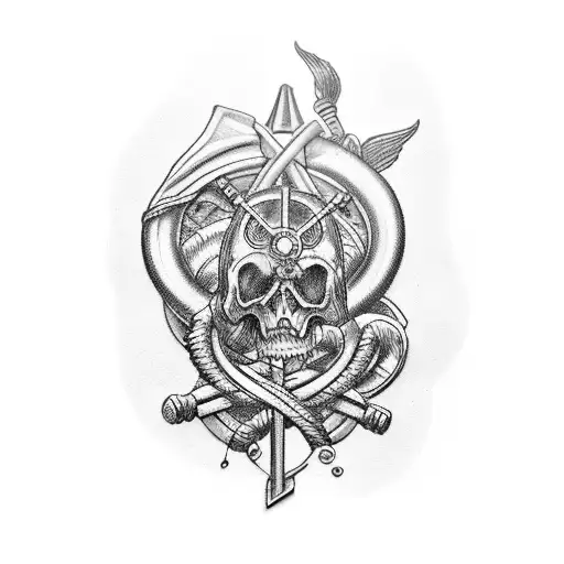 1/4 sleeve nautical tattoo design idea