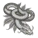 chinese zodiac snake slithering tattoo design idea