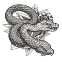 chinese zodiac snake slithering tattoo design idea
