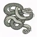 chinese zodiac snake slithering tattoo design idea