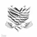 eagle shaped American flag  tattoo design idea