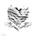 eagle shaped American flag  tattoo design idea