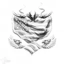 eagle shaped American flag  tattoo design idea