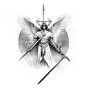 archangel Michael with sword tattoo design idea