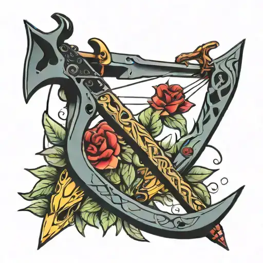 crossbow arrows tattoo design idea