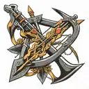 crossbow arrows tattoo design idea