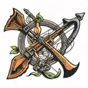 crossbow arrows tattoo design idea