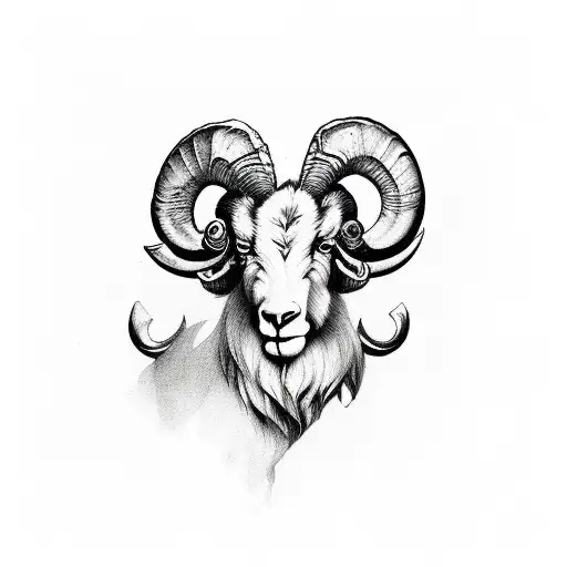 ram done in the style of PS Delux tattoo design idea