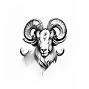 ram done in the style of PS Delux tattoo design idea