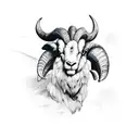 ram done in the style of PS Delux tattoo design idea