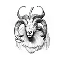 ram done in the style of PS Delux tattoo design idea