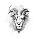 ram done in the style of PS Delux tattoo design idea