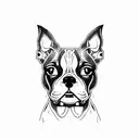 Boston terrier running tattoo design idea