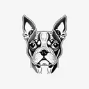 Boston terrier running tattoo design idea
