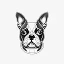 Boston terrier running tattoo design idea