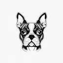 Boston terrier running tattoo design idea