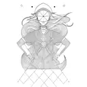 girl ridin a horse tattoo design idea