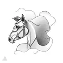 girl ridin a horse tattoo design idea