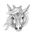 girl ridin a horse tattoo design idea