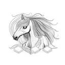 girl ridin a horse tattoo design idea