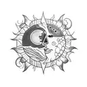Sun and Moon tattoo design idea