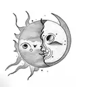 Sun and Moon tattoo design idea