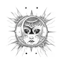 Sun and Moon tattoo design idea