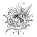 Sun and Moon tattoo design idea