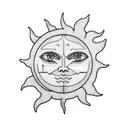 Sun and Moon tattoo design idea