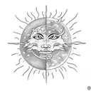 Sun and Moon tattoo design idea