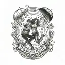 "Dance in Rain" written across tattoo design idea