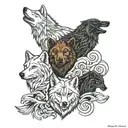 wolf, bear and raven tattoo design idea