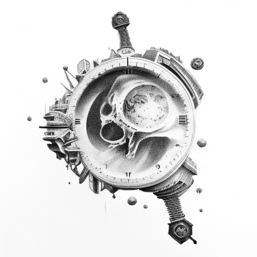 change point between past and future tattoo design idea