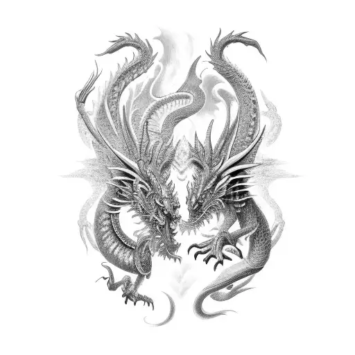 Gemini dragon tattoo design idea